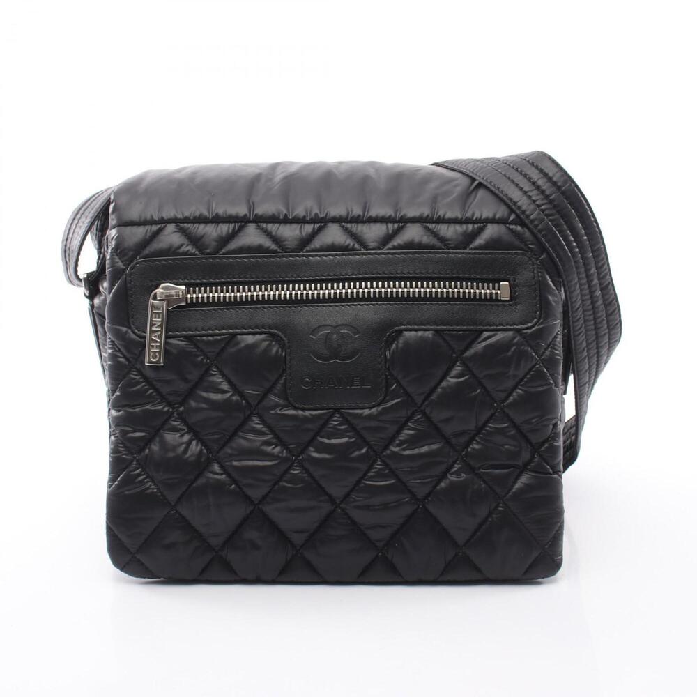 Chanel Coco Cocoon Shoulder Bag/Handbag, Nylon and Leather, Women's, Black